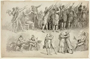 Studies for the Oath of the Tennis Court, 1789/91. Creator: Jean Pierre Norblin