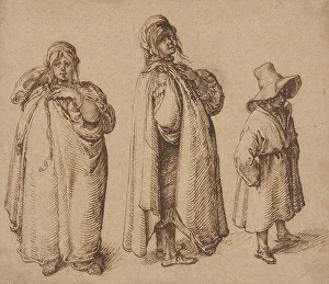 Two Studies of a Roma Woman and a Roma Boy in a Large Hat, c.1605. Creator: Jacques de Gheyn II