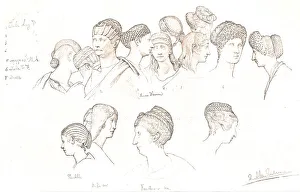 Headdresses Prints: Studies of Roman Headdresses in the Uffizi Museum Florence