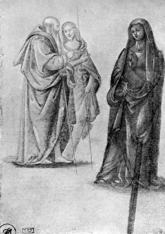 Human Prints: Studies of saints, attributed to Orcagna, 1913. Artist: Andrea Orcagna