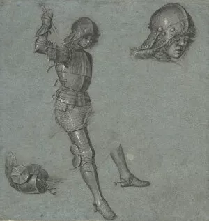 Carpaccio Gallery: Studies of a Seated Youth in Armor, ca. 1505. Creator: Vittore Carpaccio