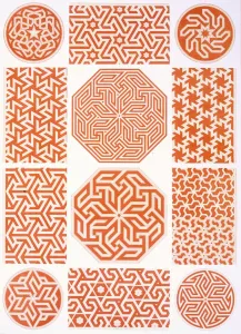 Geometric Design Prints: Studies of stucco decoration: various geometric patterns, pub