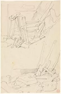 1803 1886 Gallery: Studies of Wood and Farm Implements. Creator: Eugene Isabey (French, 1803-1886)