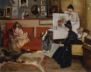 Animal Skin Collection: In the Studio, 1888. Creator: Alfred Stevens