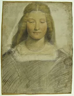 Coal With Pastel On Paper Gallery: Studio di figura femminile, 1498-1502. Creator: Boltraffio, Giovanni Antonio (1467-1516)