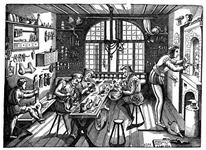 Workshop Prints: The studio of Etienne Delaune, 1576, (1870). Artist: Etienne Delaune