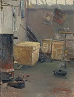 Heating Prints: Studio Interior, 1892. Creator: Lotten Rönquist