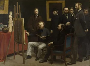 Henri 1836 1904 Prints: A Studio at Les Batignolles, 1870. Artist: Fantin-Latour, Henri (1836-1904)