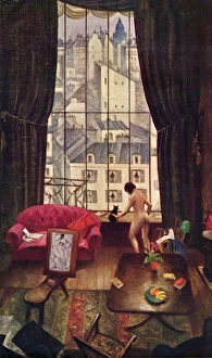 Naked Gallery: A Studio in Montparnasse, c1926, (1935). Creator: CRW Nevinson