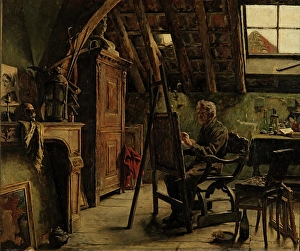 Garret Prints: Studio of a Painter, 1884. Creator: Charles Mertens