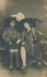 A studio photograph of two ladies, c1910
