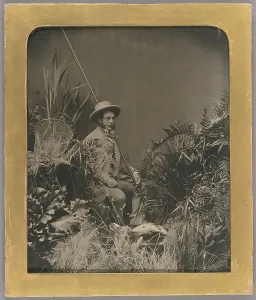Pose Prints: Studio Portrait of a Man Posed with Fishing Gear / The Fisherman