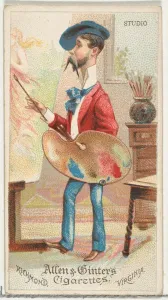 Stereotype Prints: Studio, from Worlds Dudes series (N31) for Allen & Ginter Cigarettes, 1888