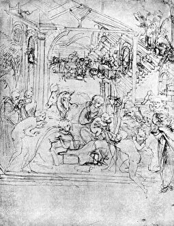 Images Dated 2nd February 2008: Study for The Adoration of the Magi, 15th century (1930). Artist: Leonardo da Vinci