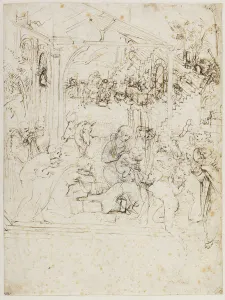 Leonardo Da Vinci 1452 1519 Prints: Study for the Adoration of the Magi, ca 1481. Creator: Leonardo da Vinci (1452-1519)