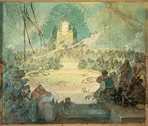 A Mucha Museum Gallery: Study for The Age of Love
