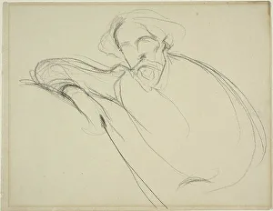 Carriere Eugene Prints: Study of Alphonse Daudet, c. 1893. Creator: Eugene Carriere