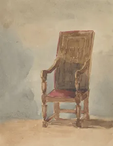 David The Elder Prints: Study of an Antique Armchair, 1849. Creator: David Cox the elder