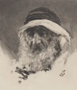 Herkomer Hubert Prints: Study of an Arab Head, 1895. Creator: Hubert von Herkomer