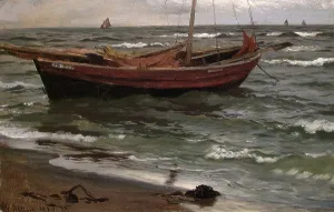 Professor Hans Gude Prints: Study of a Boat, 1885. Creator: Hans Gude