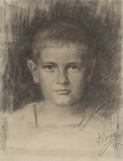 Ladislav Prints: Study of a boy, around 1920. Creator: Ladislav Treskon
