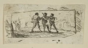 Brigand Gallery: Study with Brigands (Lower Section), ca. 1633. Creator: Claude Lorrain