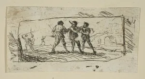Robber Prints: Study with Brigands (Lower Section), ca. 1633. Creator: Claude Lorrain