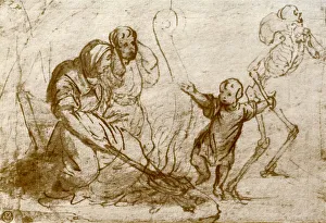 Great Masters Prints: Study for the child in the Dance of Death, 1913. Artist: Hans Holbein the Younger
