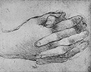 Sketchbook Prints: Study of Clasped Hands, c1480 (1945). Artist: Leonardo da Vinci