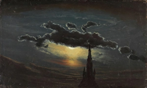 Mystery Prints: Study of Clouds in Moonlight, 1848. Creator: Knud Baade