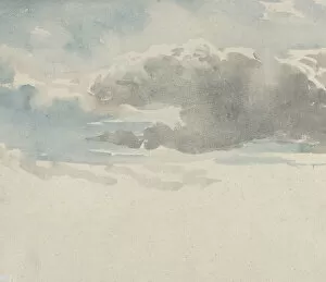 Cox David The Elder Gallery: Study of Clouds (recto); Study of an Elder Bush by a Fence (verso), 1820-45