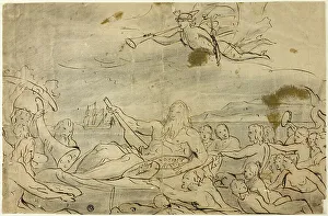 Cook Captain James Prints: Study for Commerce or the Triumph of the Thames, 1767/80. Creator: James Barry