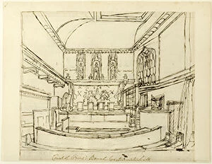 Court Of Law Gallery: Study for Court of Kings Bench, Westminster Hall, from Microcosm of London, c. 1808