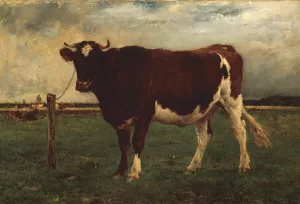 Horns Prints: Study of a Cow, 1870 / 90. Creator: Emile van Marcke de Lummen