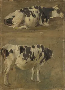 Anders Askevold Prints: Study of two Cows, Undated. Creator: Anders Monsen Askevold