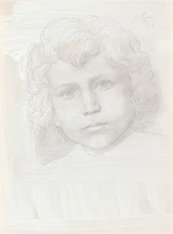 Cupid Prints: Study of Cupid (Head of a Girl), 1904. Creator: Alphonse Legros