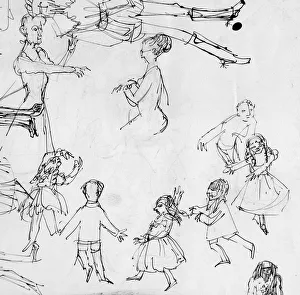 Tutor Prints: Study for dancing class, c1950. Creator: Shirley Markham