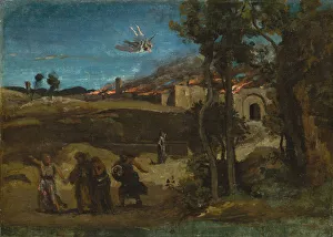 Burning Prints: Study for The Destruction of Sodom, 1843. Creator: Jean-Baptiste-Camille Corot