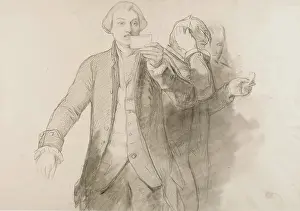 Shocked Prints: Study for 'Drawing for the Militia', 1849. Creator: John Phillip