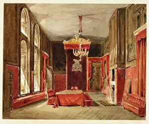 Living Room Gallery: Study for Drawing Room, St. James, from Microcosm of London, c. 1809