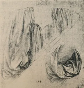 Study of the Front of a Dress and of a Sleeve, c1480 (1945). Artist: Leonardo da Vinci Study of the Front of a Dress and of a Sleeve, c1480 (1945). Artist: Leonardo da Vinci
