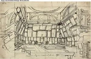 Artwork Collection: Study for Exhibition Room, Somerset House, from Microcosm of London, c. 1808