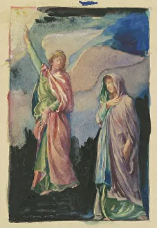 John La Farge Prints: Study for Faith and Hope, c. 1890