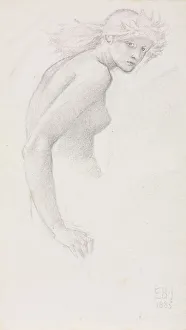 Study of a Female Figure, 1885. Creator: Edward Burne-Jones (British, 1833-1898)