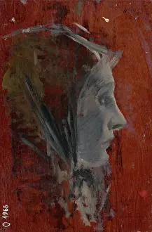 Ladislav Prints: Study of Female Head from Profile, 1880-1900. Creator: Ladislav Mednyanszky