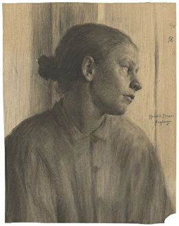 Despair Prints: Study of a female head in profile, 1898. Creator: Elemir Halasz-Hradil