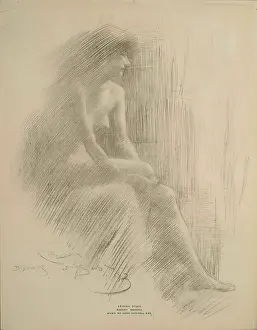 Leaning Forward Prints: Study of a Figure, 1893. Creator: Robert Brough