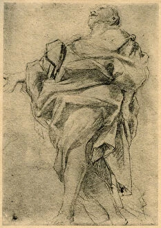 Correggio Collection: Study for the figure of an apostle, 1913. Artist: Correggio