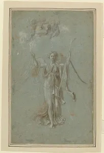 Brown Wash Prints: Study for Figure of Fame. Creator: Biagio Pupini