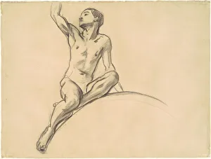 Study for Figure above 'Music', 1919-1920. Creator: John Singer Sargent Study for Figure above 'Music', 1919-1920. Creator: John Singer Sargent